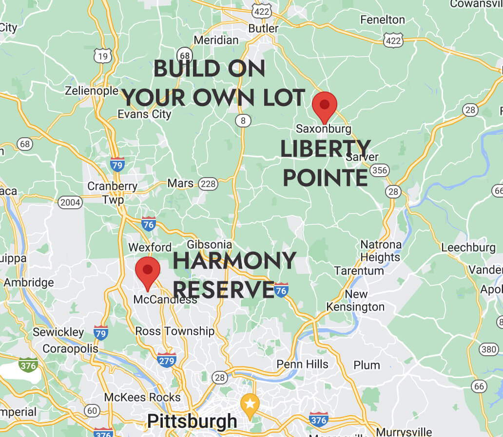 Map of Communities with Pitell Homes